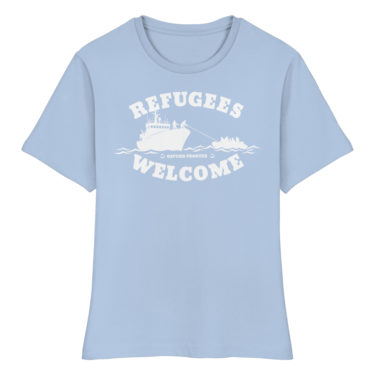 Refugees Welcome at sea (Weiß) - Tailliertes T-Shirt