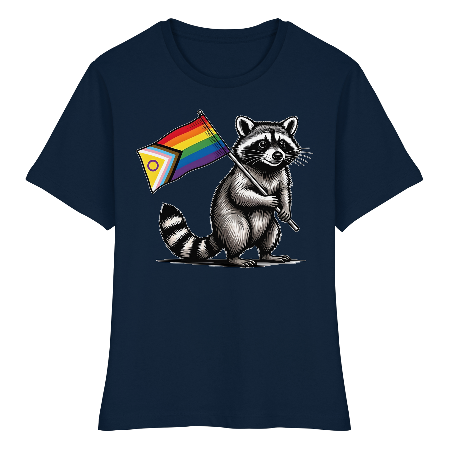 Raccoon Pride - Tailliertes T-Shirt