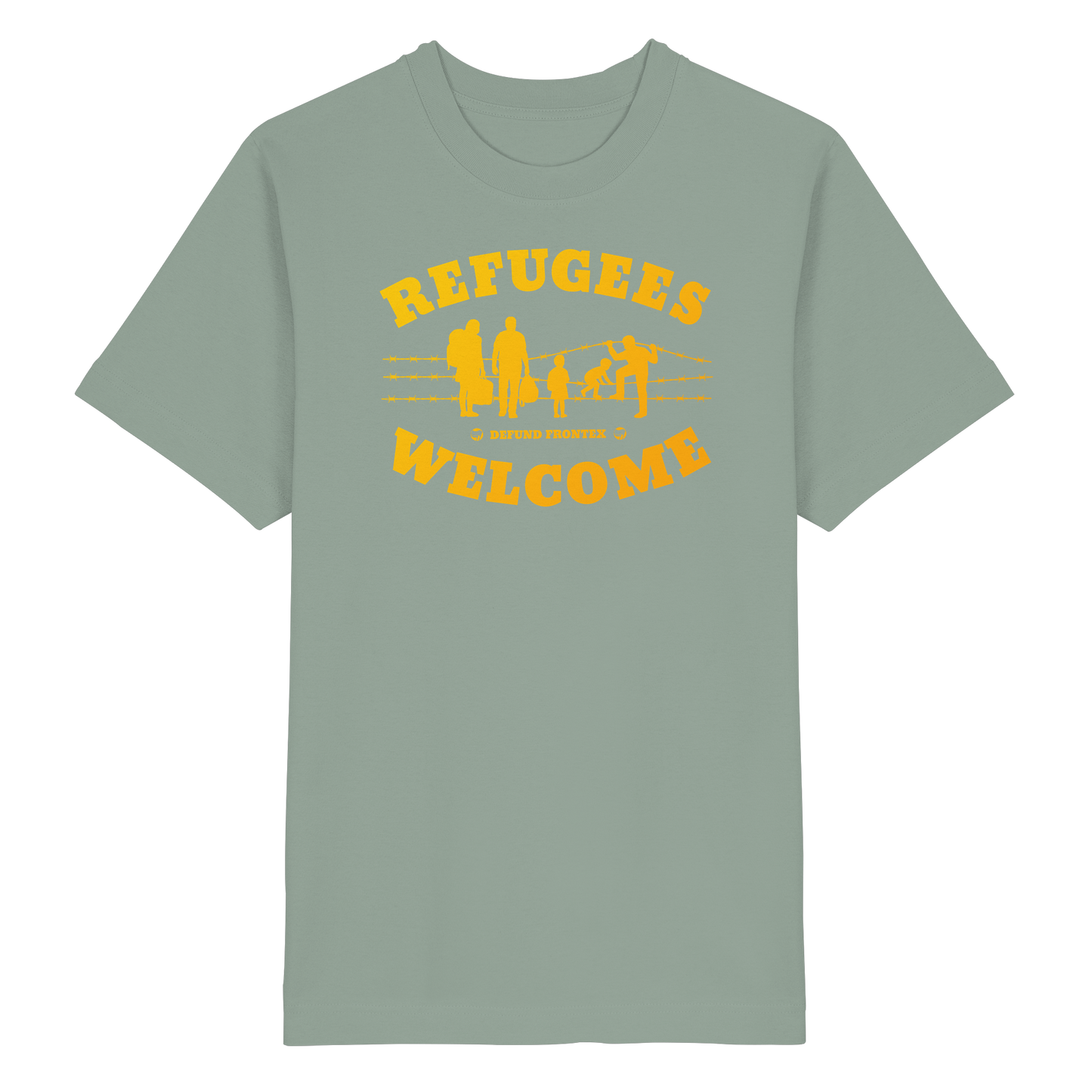 Refugees Welcome on land (Gelb-Orange) - Oversized T-Shirt