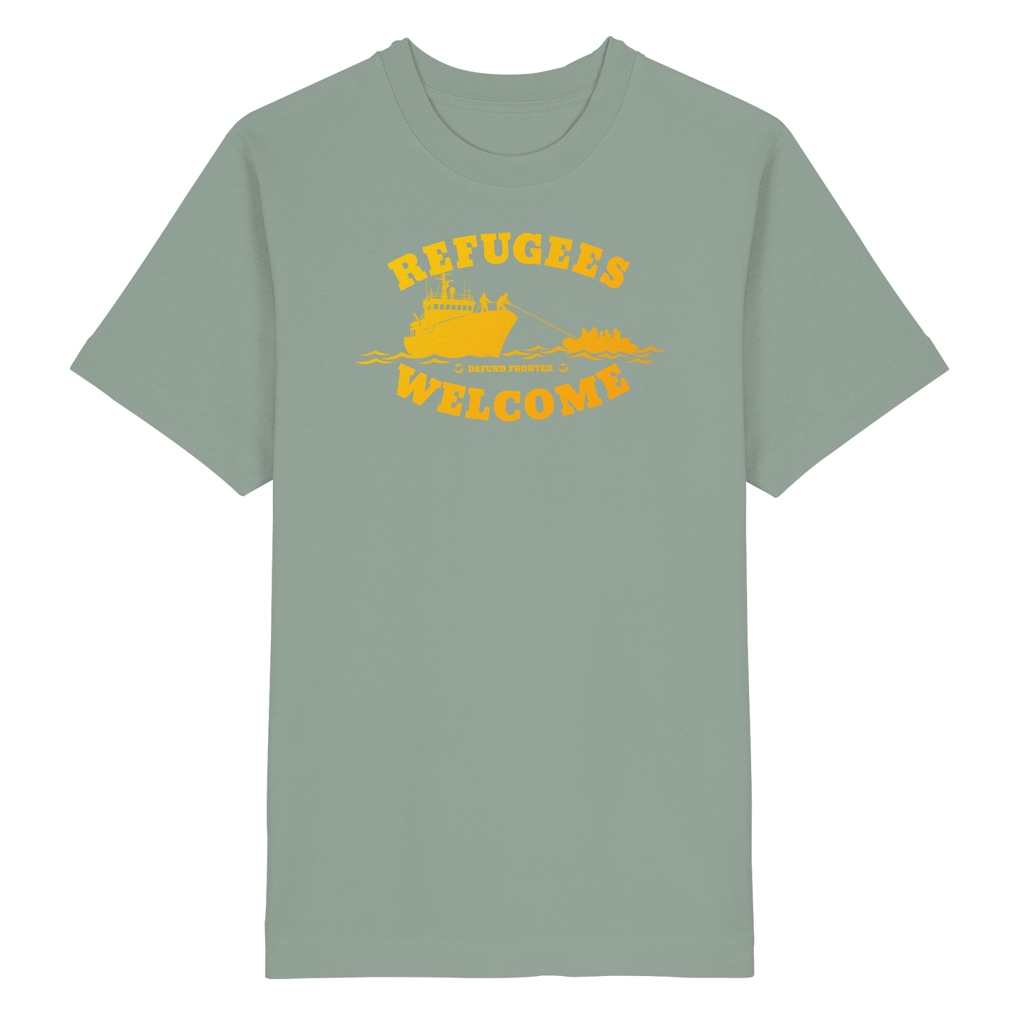Refugees Welcome at sea (Gelb-Orange) - Oversized T-Shirt