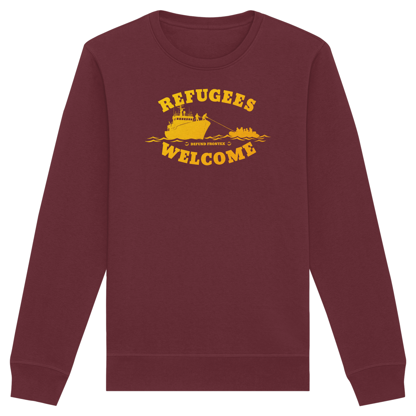 Refugees Welcome at sea (Gelb-Orange) - Sweatshirt