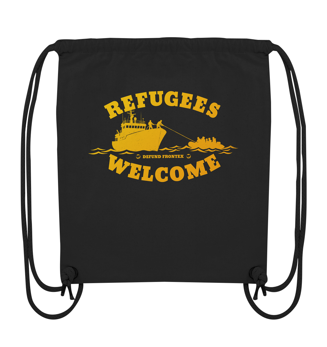 Refugees Welcome at sea (Gelb-Orange) - Sportbeutel