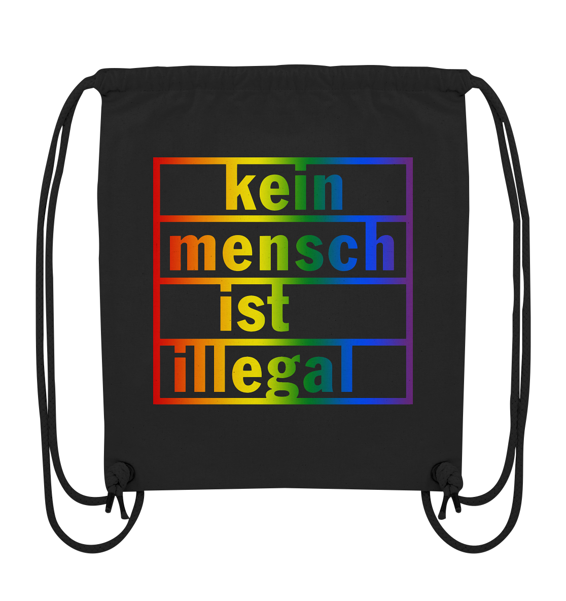 Kein Mensch ist illegal (Regenbogen) - Sportbeutel