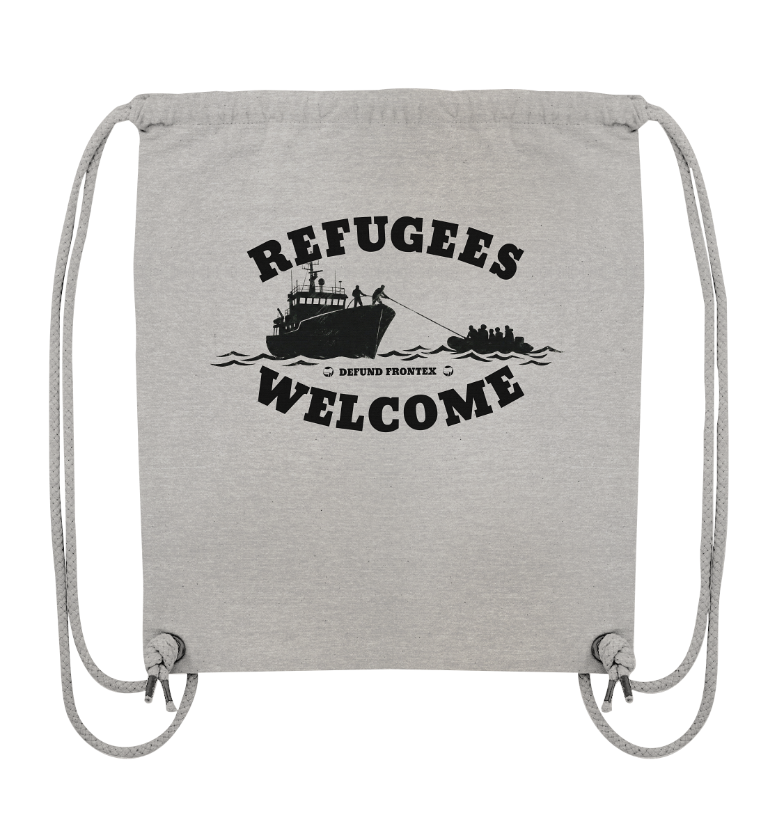Refugees Welcome at sea (Schwarz) - Sportbeutel