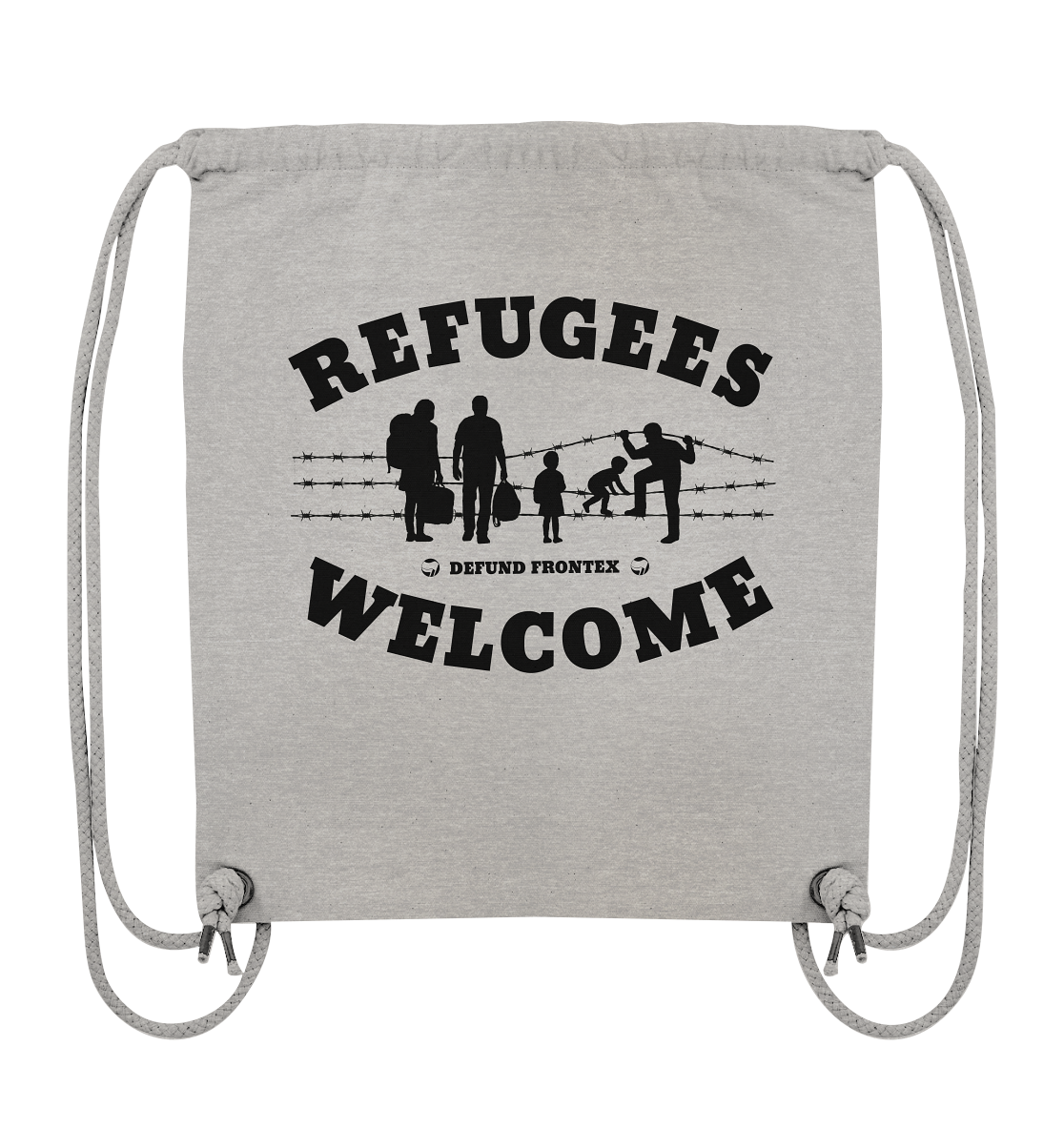 Refugees Welcome on land (Schwarz) - Sportbeutel