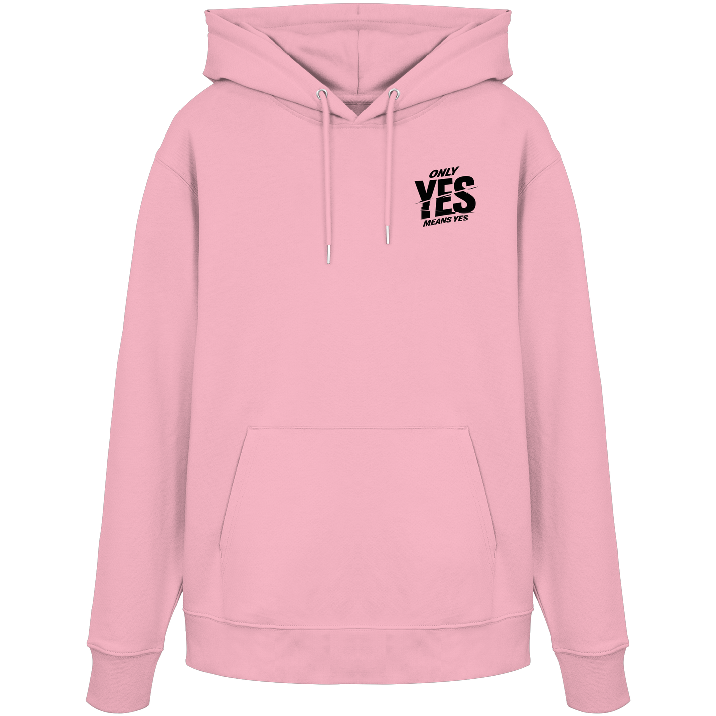 Only yes means yes (Schwarz; kleiner Druck) - Hoodie