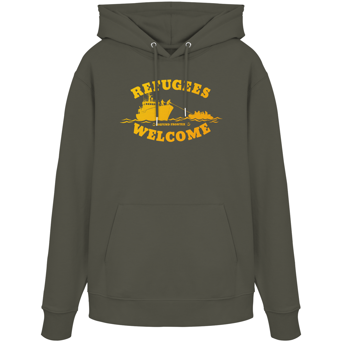 Refugees Welcome at sea (Gelb-Orange) - Hoodie