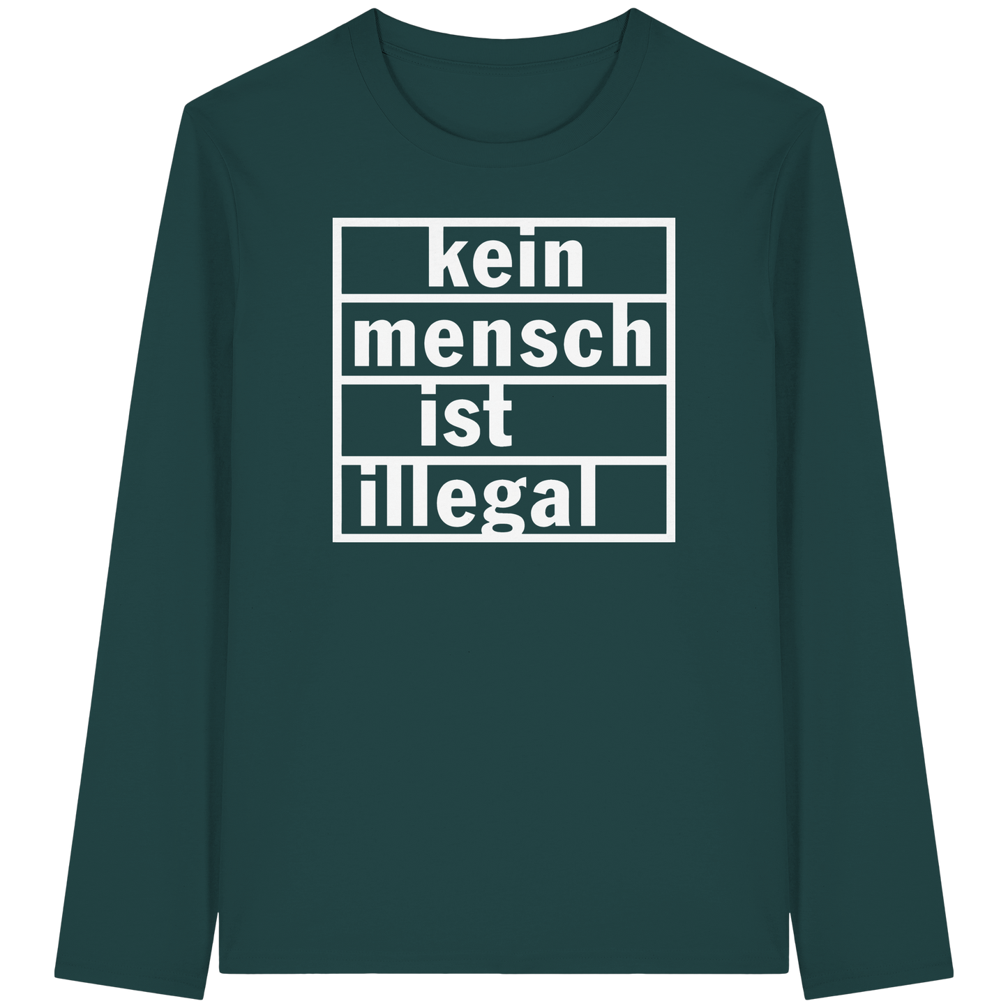 Kein Mensch ist illegal (Weiß) - Longsleeve