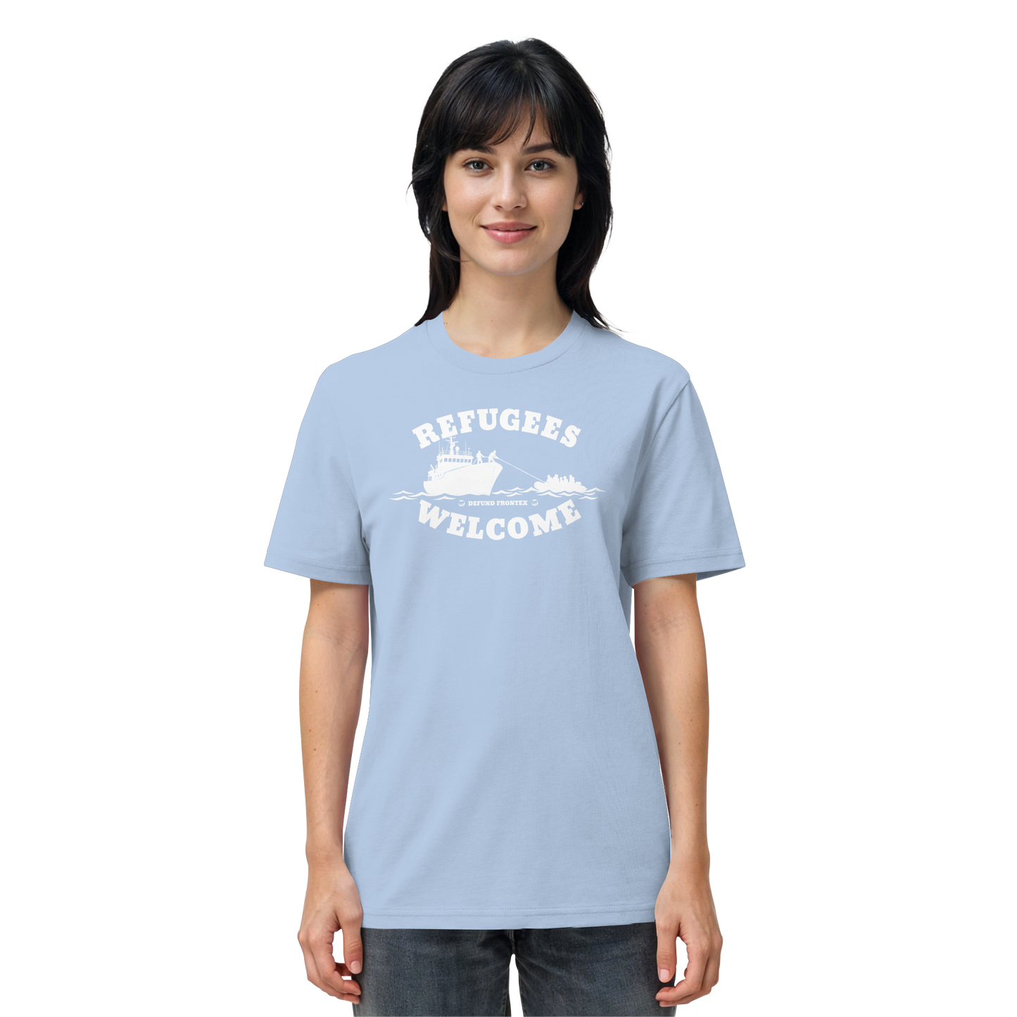 Refugees Welcome at sea (Weiß) - T-Shirt