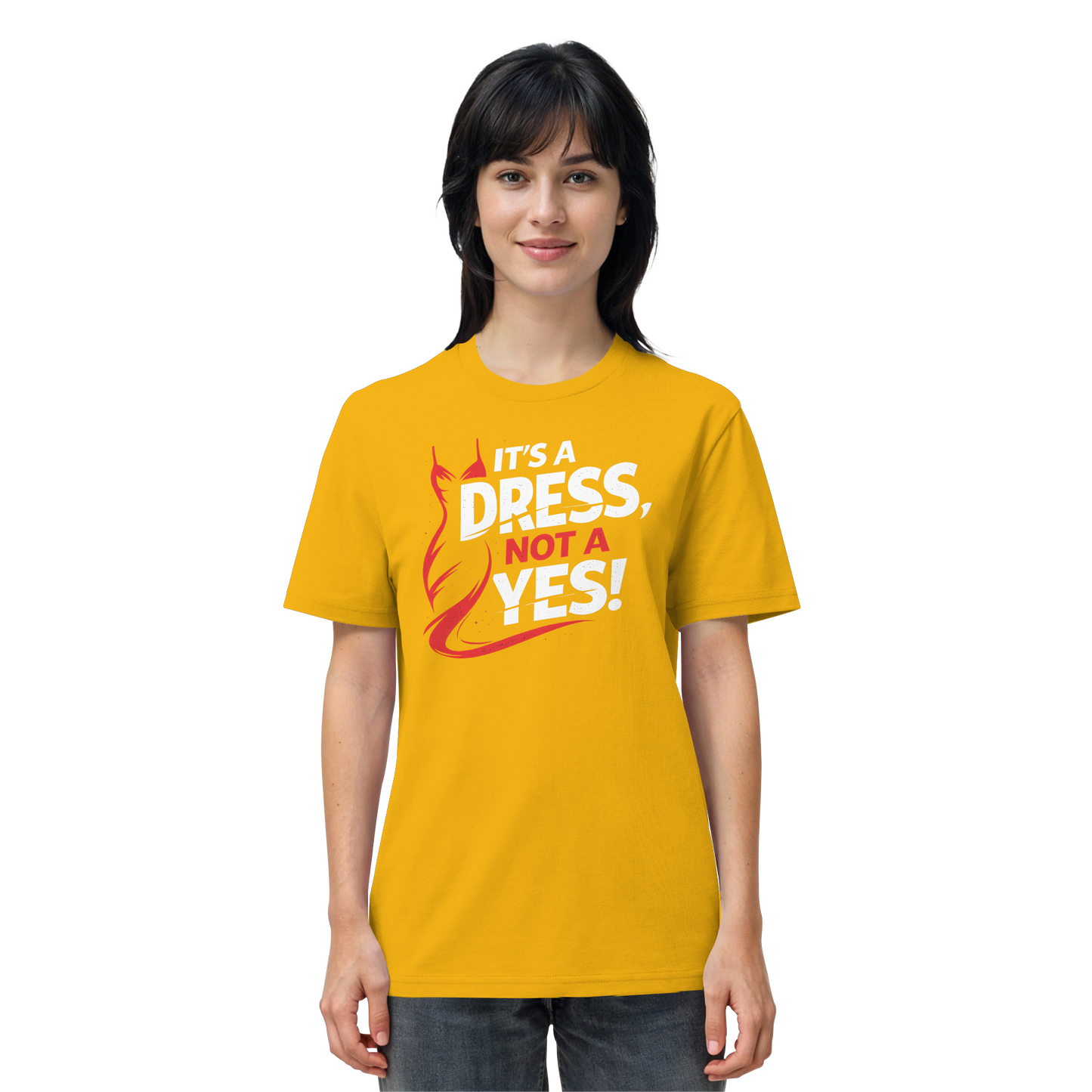 It's a dress, not a yes (Weiß/rot) - T-Shirt