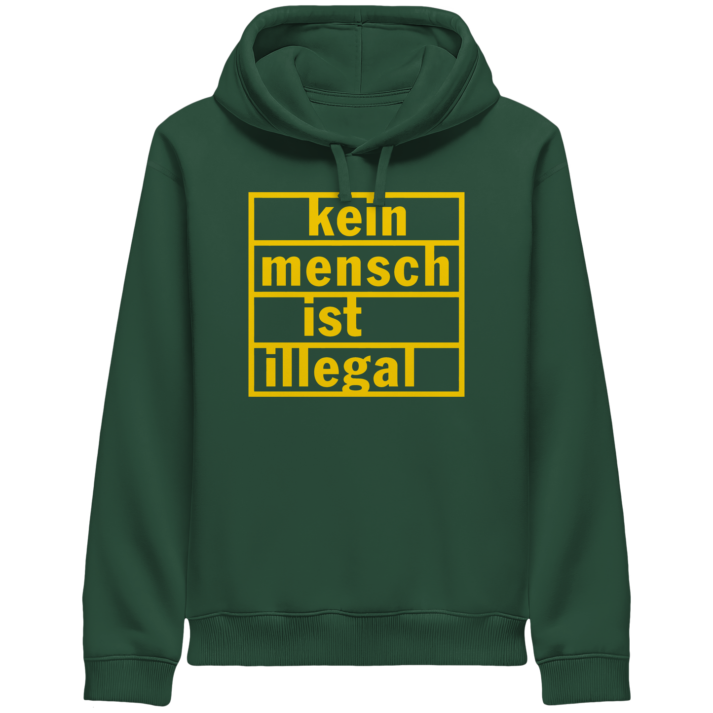 Kein Mensch ist illegal (Gelb) - Hoodie mit Seitentaschen