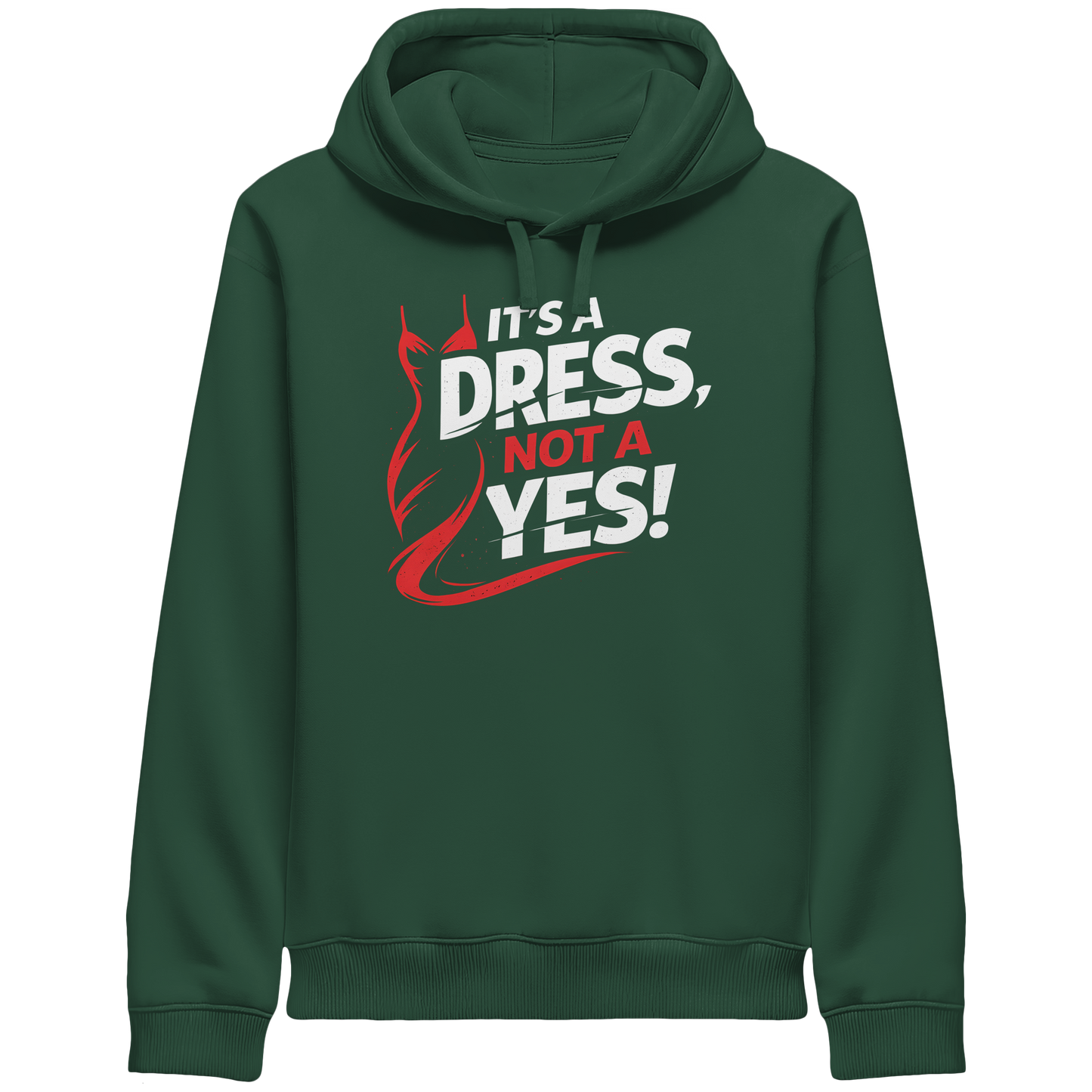 It's a dress, not a yes (Weiß/rot) - Hoodie mit Seitentaschen
