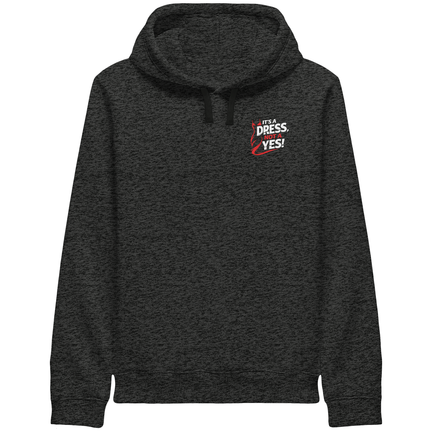 It's a dress, not a yes (Weiß/rot; kleiner Druck) - Hoodie mit Seitentaschen