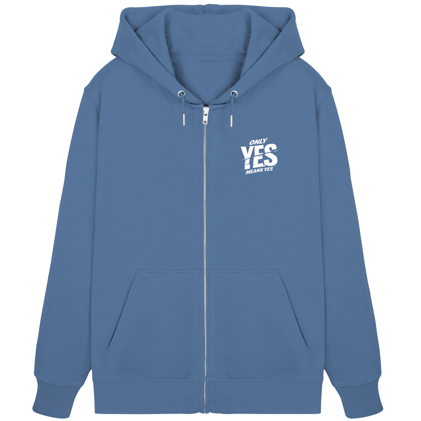 Only yes means yes (Weiß; kleiner Druck) - Hoodie mit Zipper