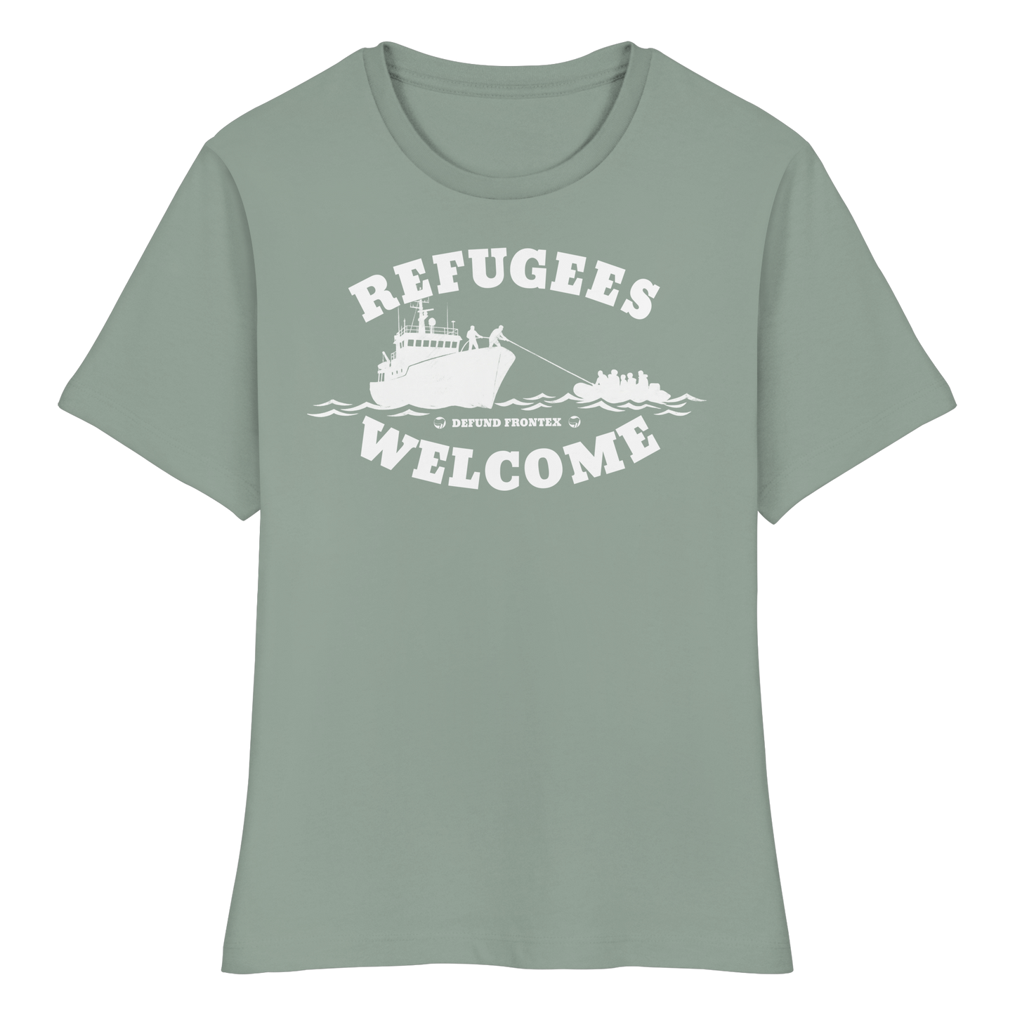 Refugees Welcome at sea (Weiß) - Tailliertes T-Shirt
