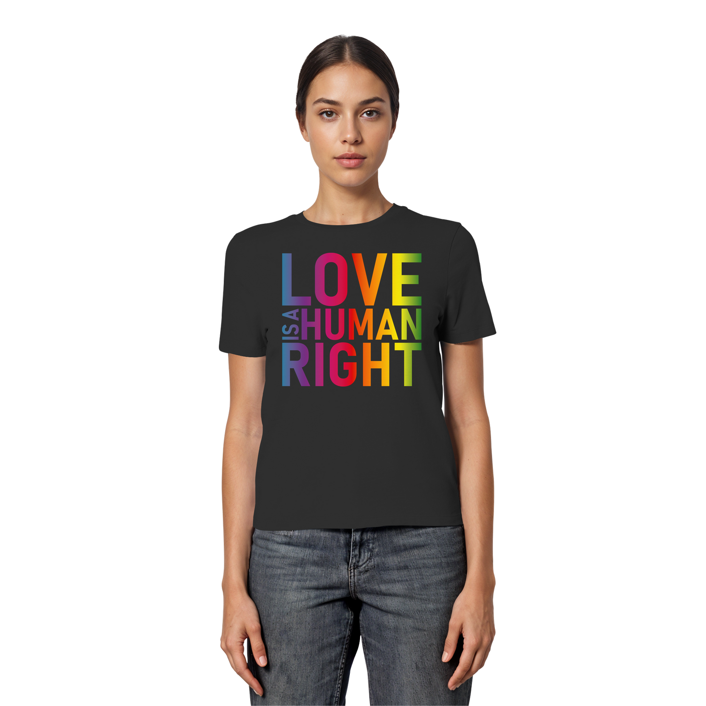 Love is a human right - Tailliertes T-Shirt