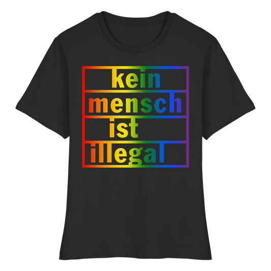 Kein Mensch ist illegal (Regenbogen) - Tailliertes T-Shirt