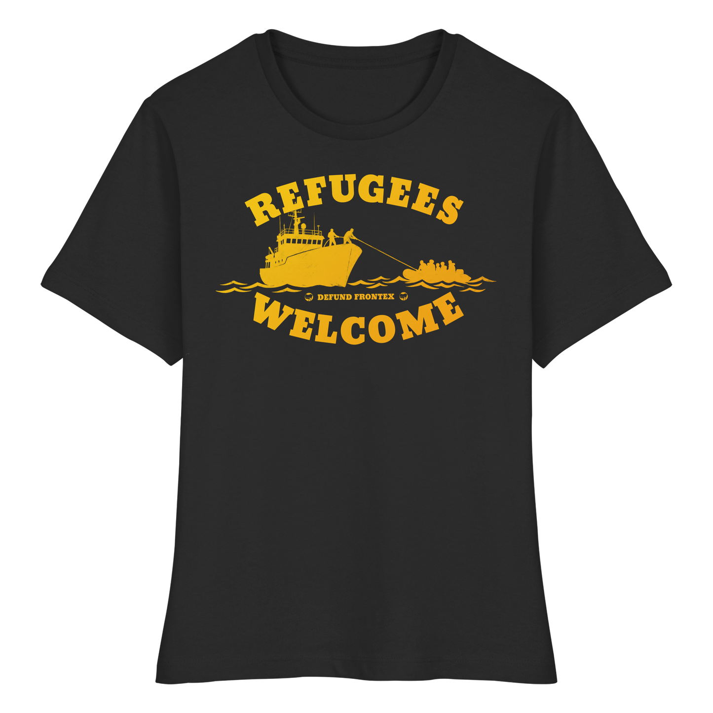 Refugees Welcome at sea (Gelb-Orange) - Tailliertes T-Shirt