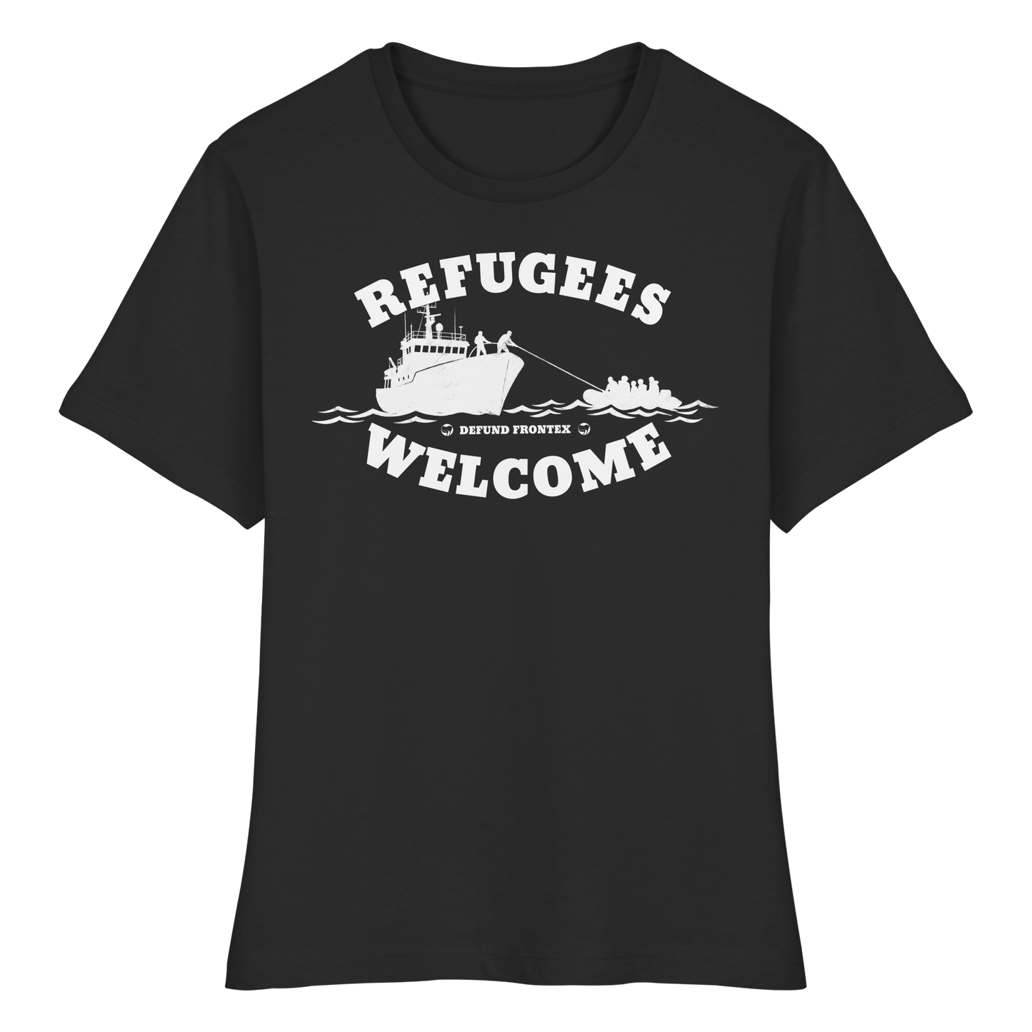 Refugees Welcome at sea (Weiß) - Tailliertes T-Shirt