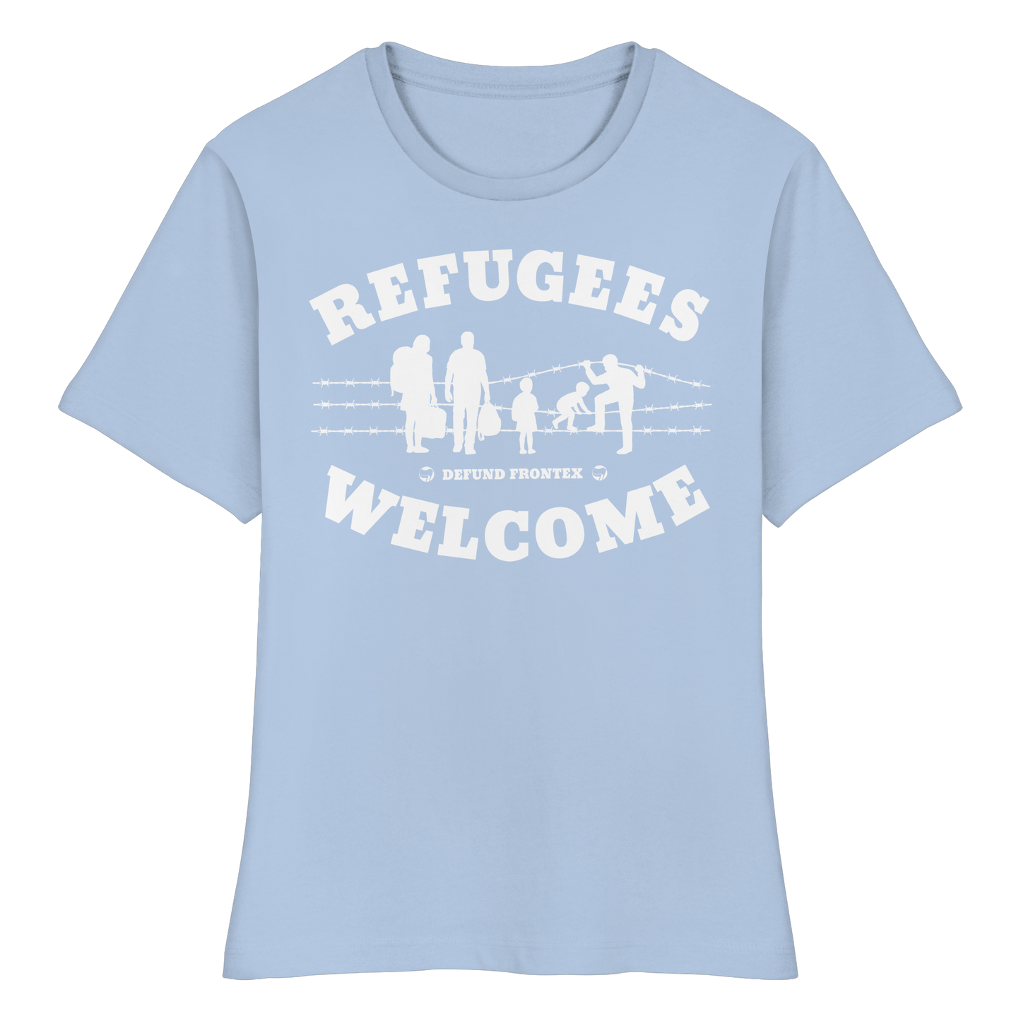 Refugees Welcome on land (Weiß) - Tailliertes T-Shirt