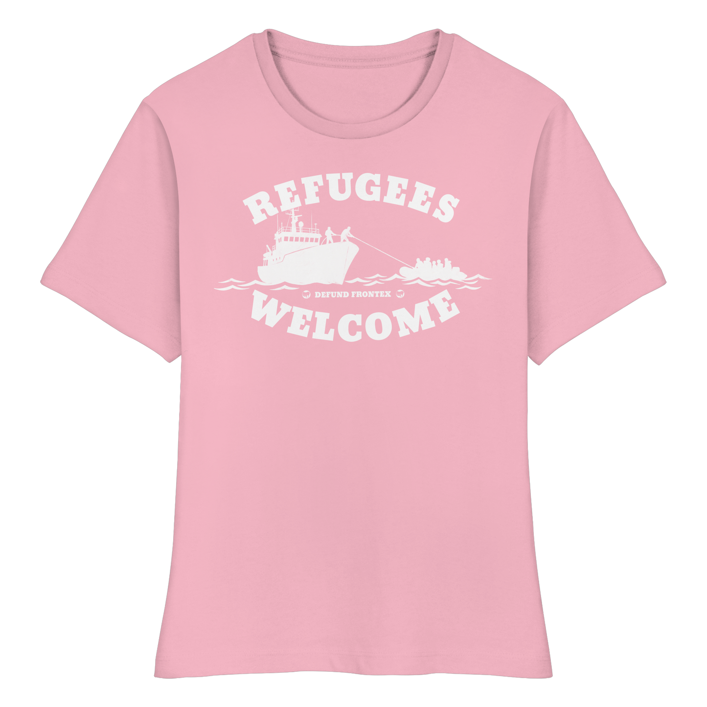 Refugees Welcome at sea (Weiß) - Tailliertes T-Shirt