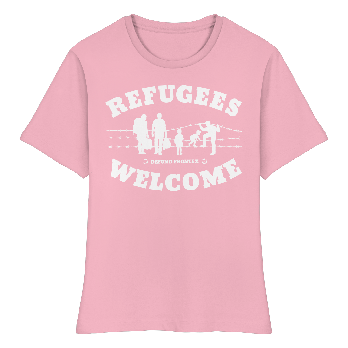 Refugees Welcome on land (Weiß) - Tailliertes T-Shirt