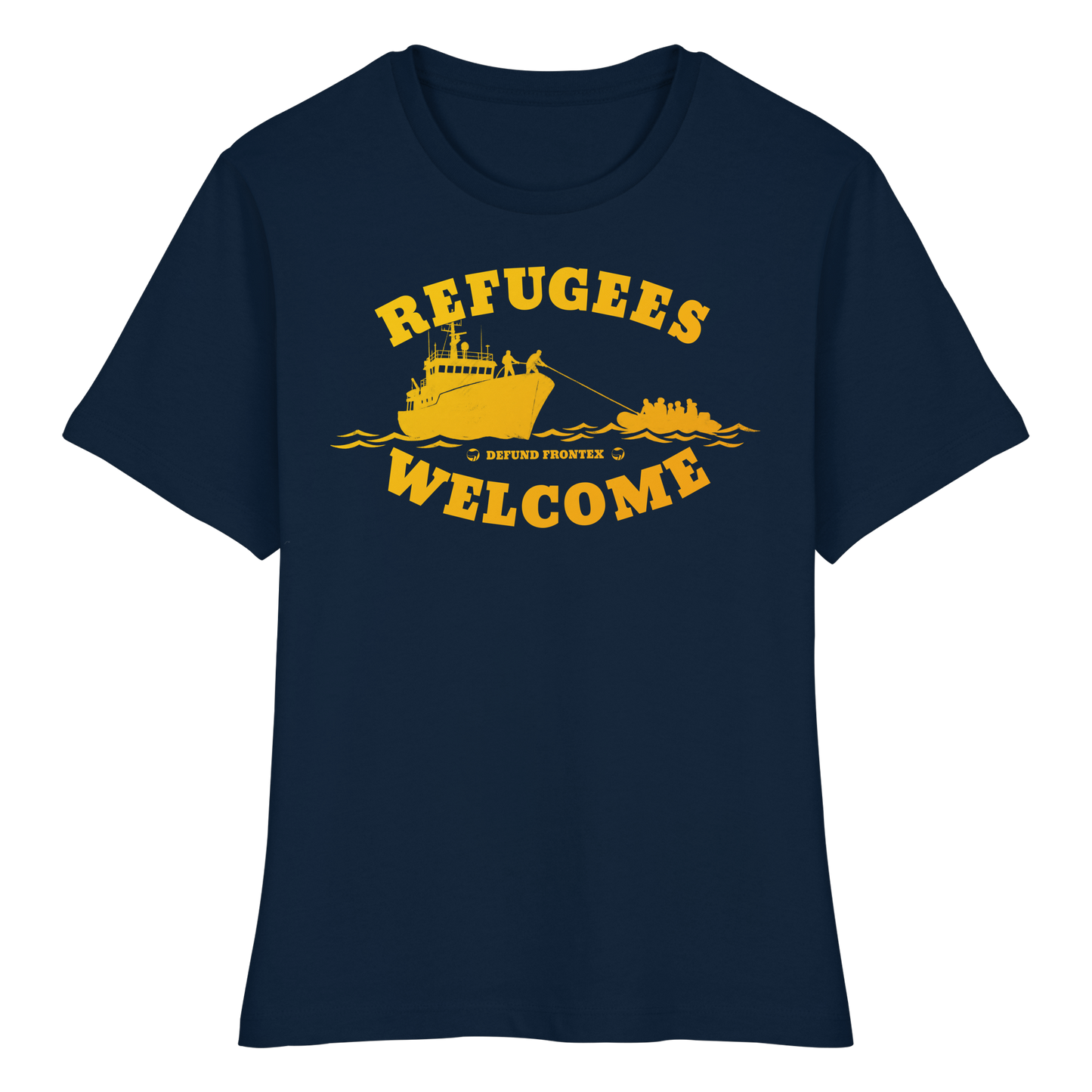 Refugees Welcome at sea (Gelb-Orange) - Tailliertes T-Shirt