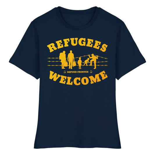 Refugees Welcome on land (Gelb-Orange) - Tailliertes T-Shirt