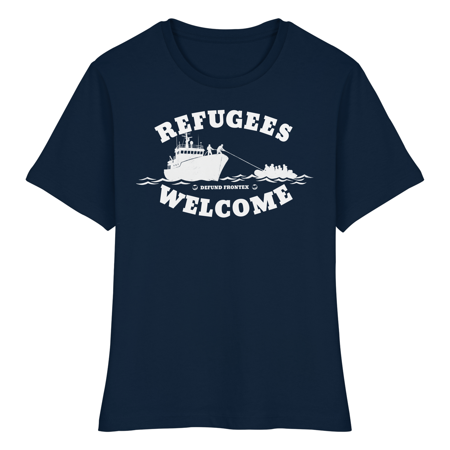 Refugees Welcome at sea (Weiß) - Tailliertes T-Shirt