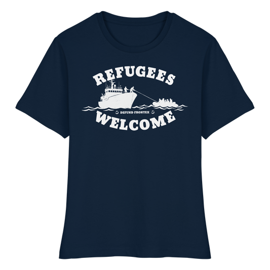 Refugees Welcome at sea (Weiß) - Tailliertes T-Shirt