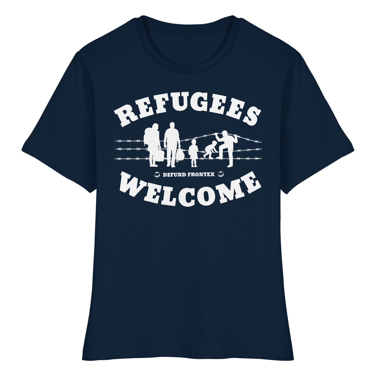 Refugees Welcome on land (Weiß) - Tailliertes T-Shirt