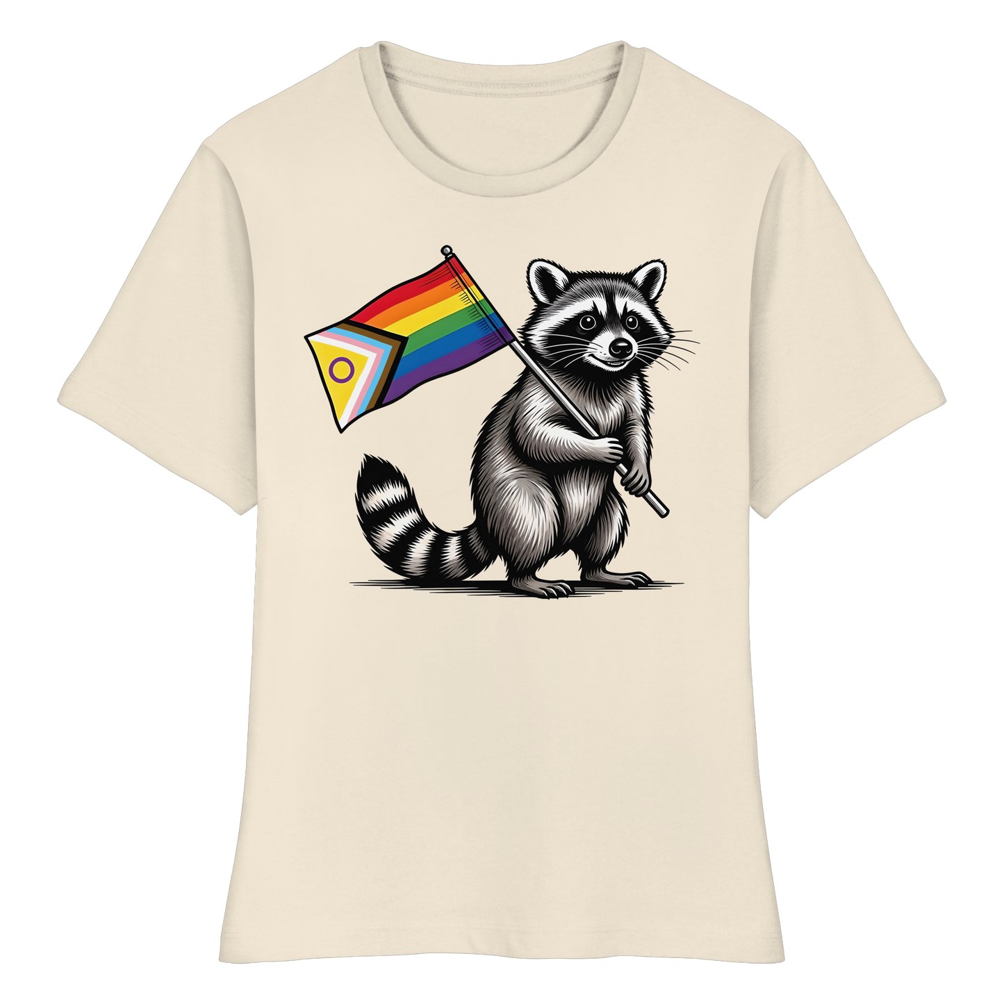 Raccoon Pride - Tailliertes T-Shirt