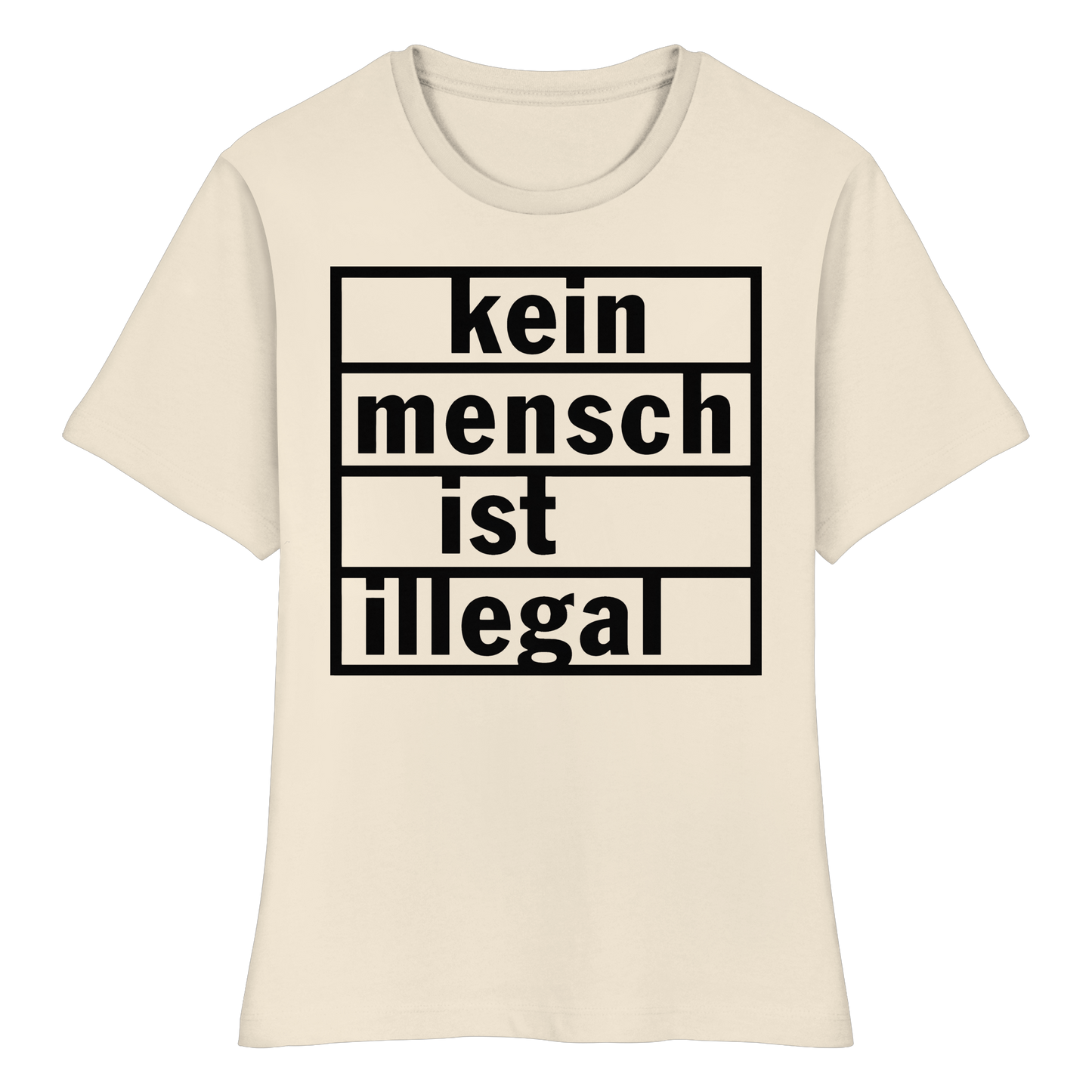 Kein Mensch ist illegal (Schwarz) - Tailliertes T-Shirt