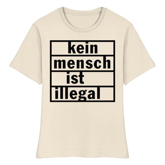 Kein Mensch ist illegal (Schwarz) - Tailliertes T-Shirt