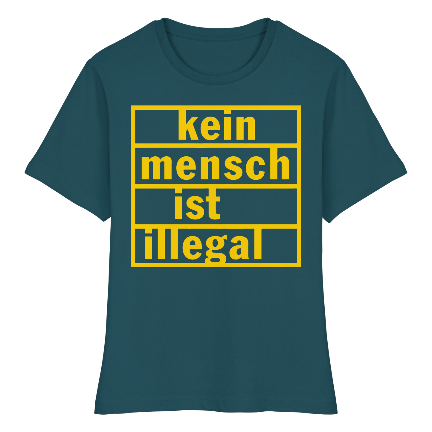 Kein Mensch ist illegal (Gelb) - Tailliertes T-Shirt