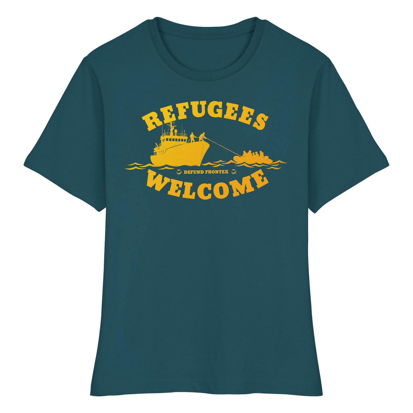 Refugees Welcome at sea (Gelb-Orange) - Tailliertes T-Shirt