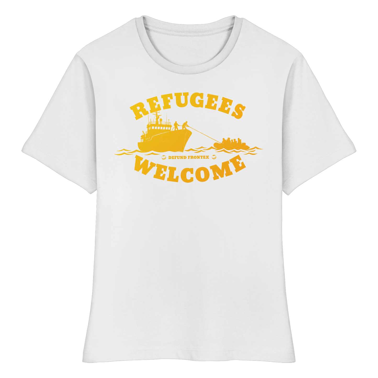 Refugees Welcome at sea (Gelb-Orange) - Tailliertes T-Shirt