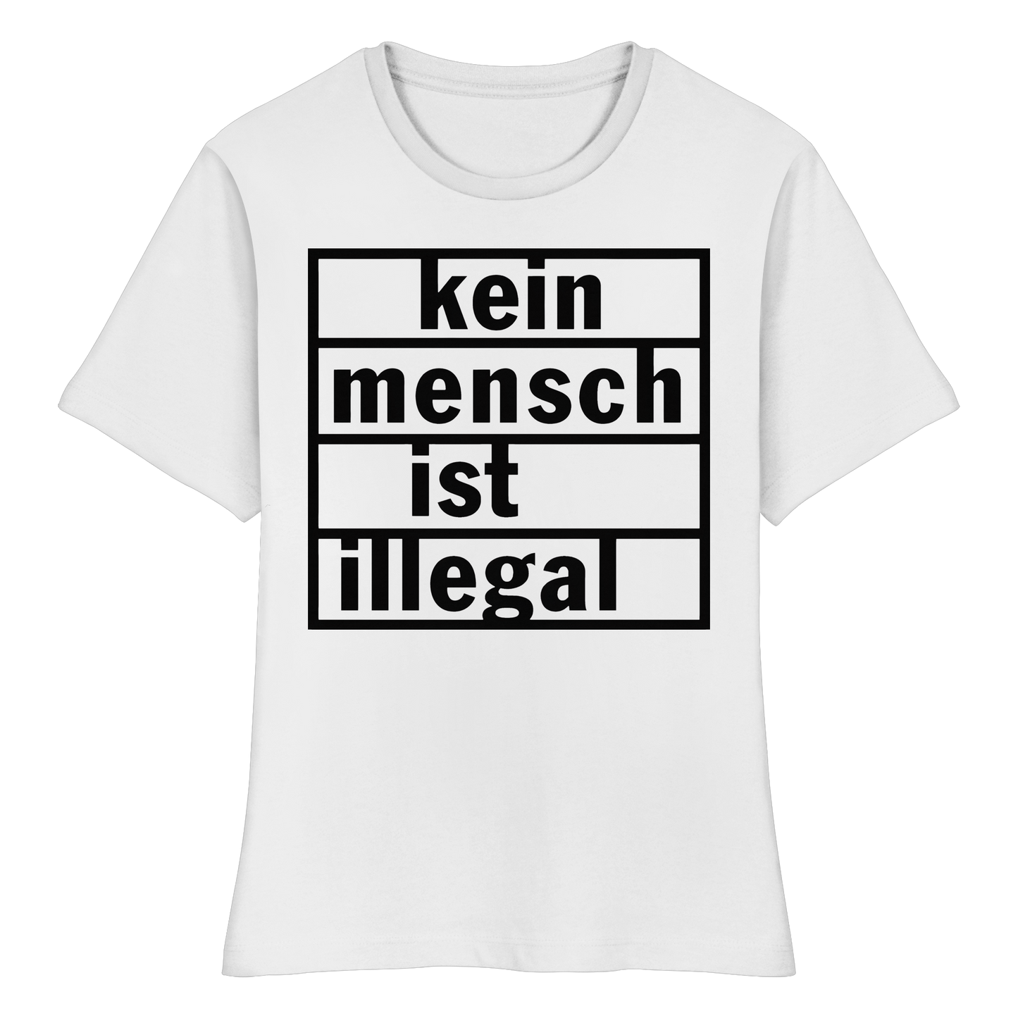 Kein Mensch ist illegal (Schwarz) - Tailliertes T-Shirt