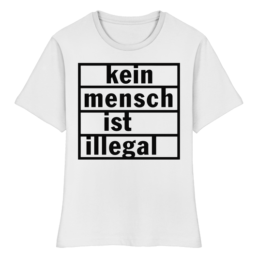 Kein Mensch ist illegal (Schwarz) - Tailliertes T-Shirt
