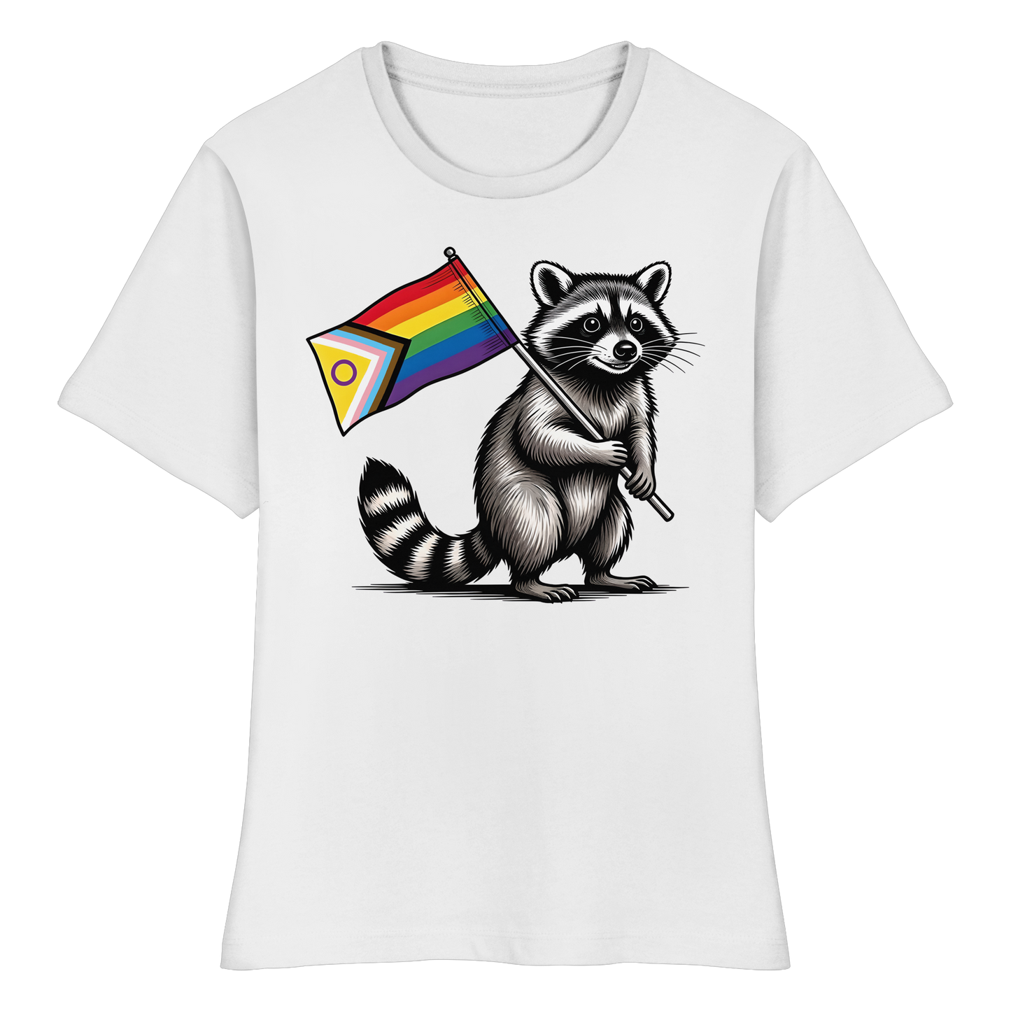 Raccoon Pride - Tailliertes T-Shirt