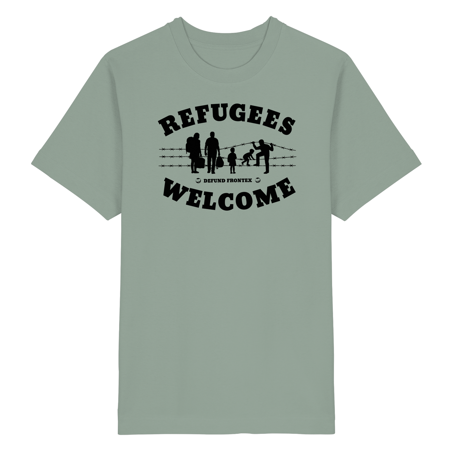 Refugees Welcome on land (Schwarz) - Oversized T-Shirt