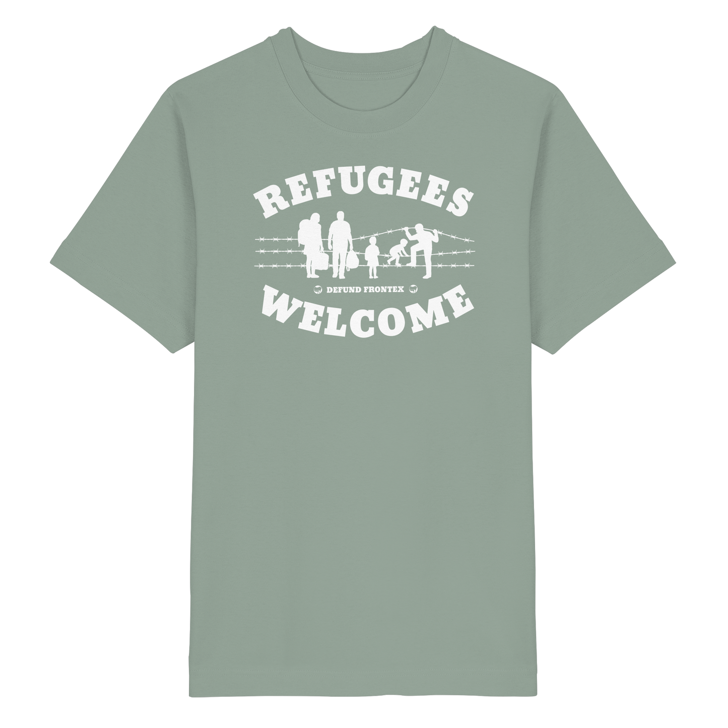 Refugees Welcome on land (Weiß) - Oversized T-Shirt