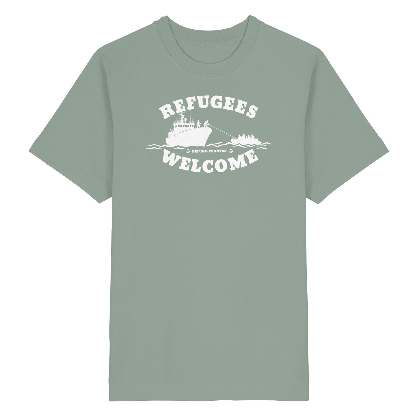 Refugees Welcome at sea (Weiß) - Oversized T-Shirt