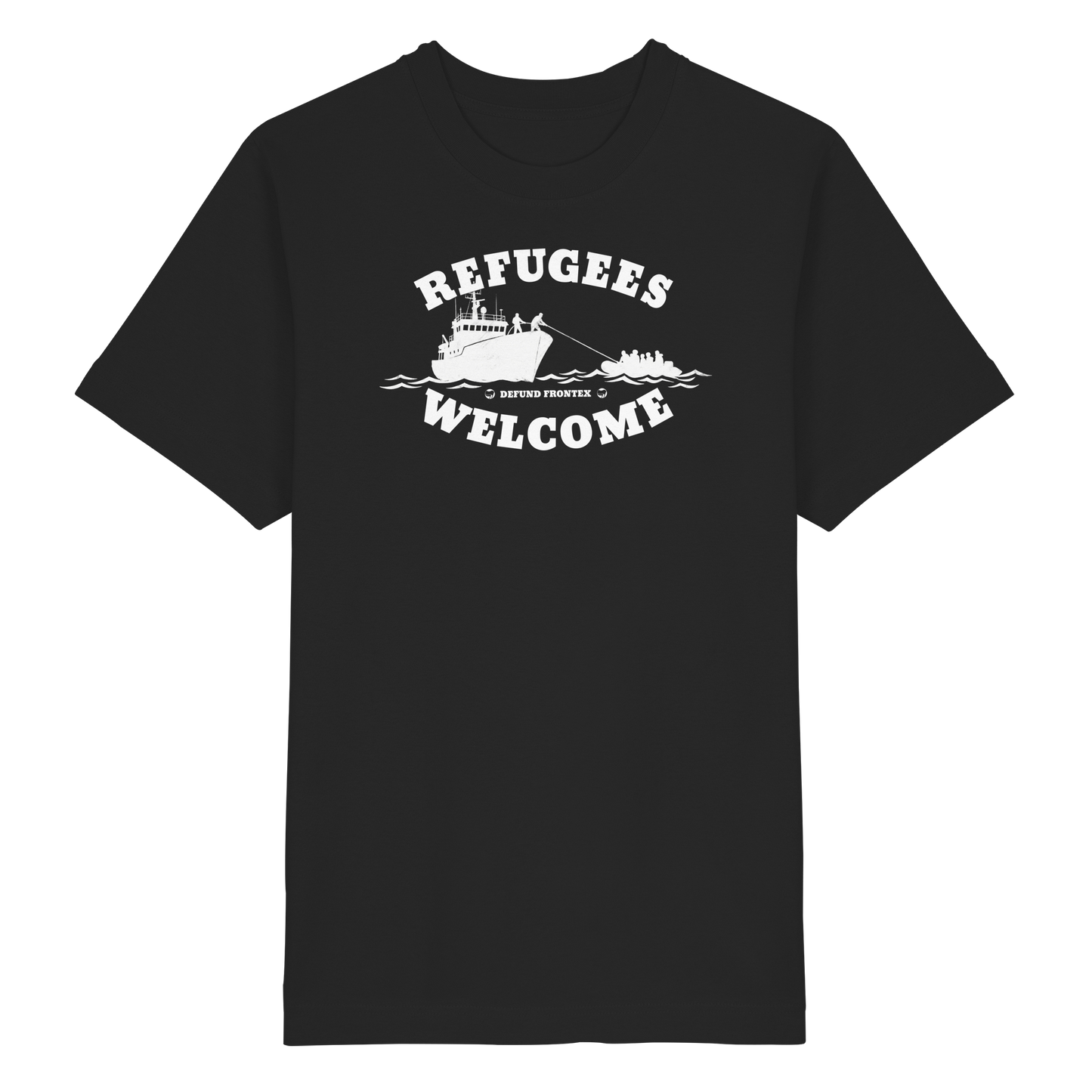Refugees Welcome at sea (Weiß) - Oversized T-Shirt