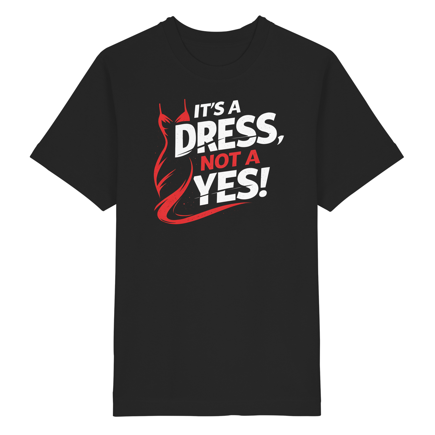 It's a dress, not a yes (Weiß/rot) - Oversized T-Shirt
