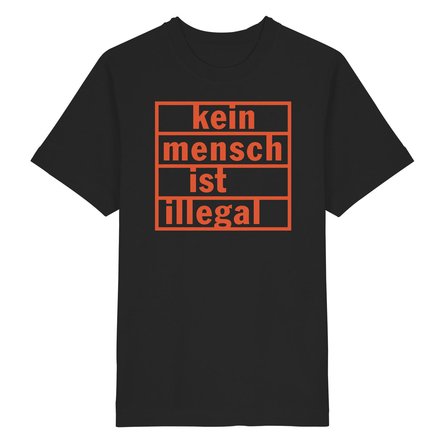 Kein Mensch ist illegal (Orange) - Oversized T-Shirt