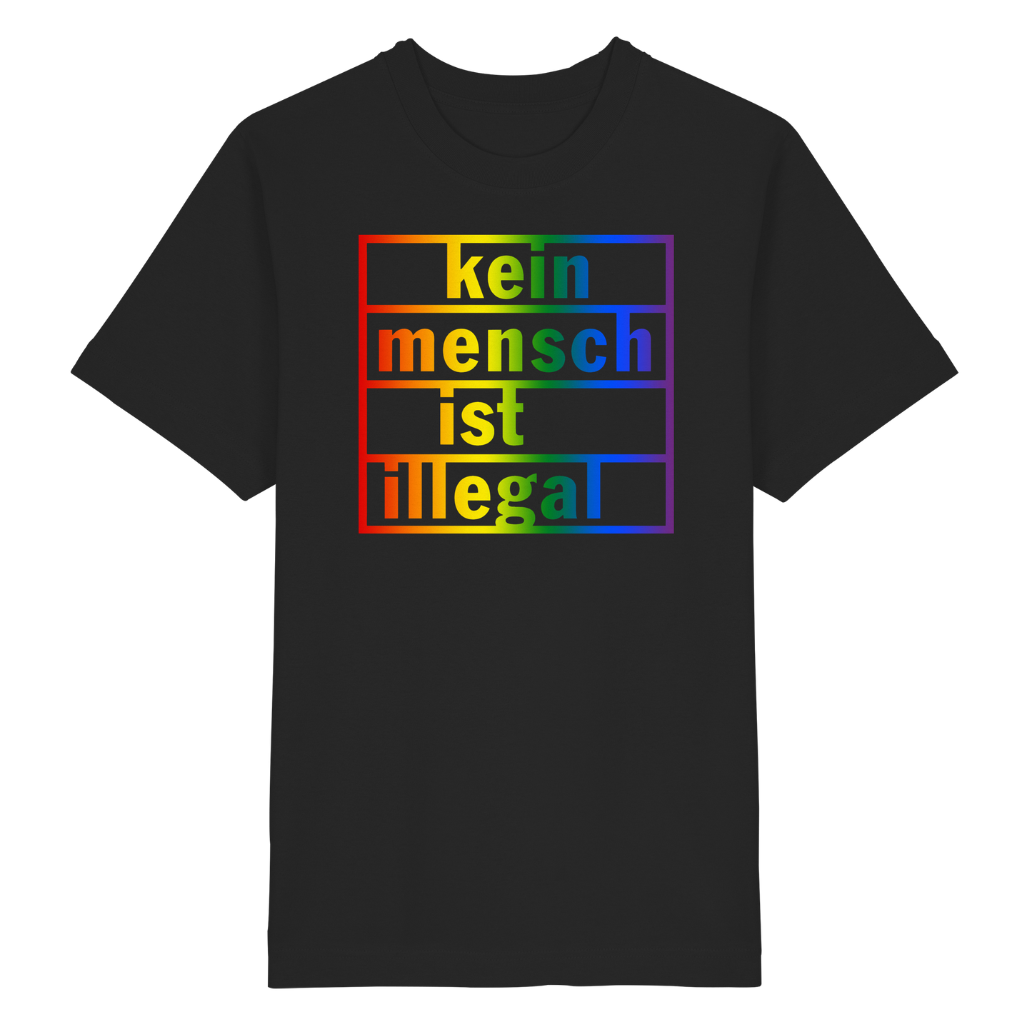 Kein Mensch ist illegal (Regenbogen) - Oversized T-Shirt