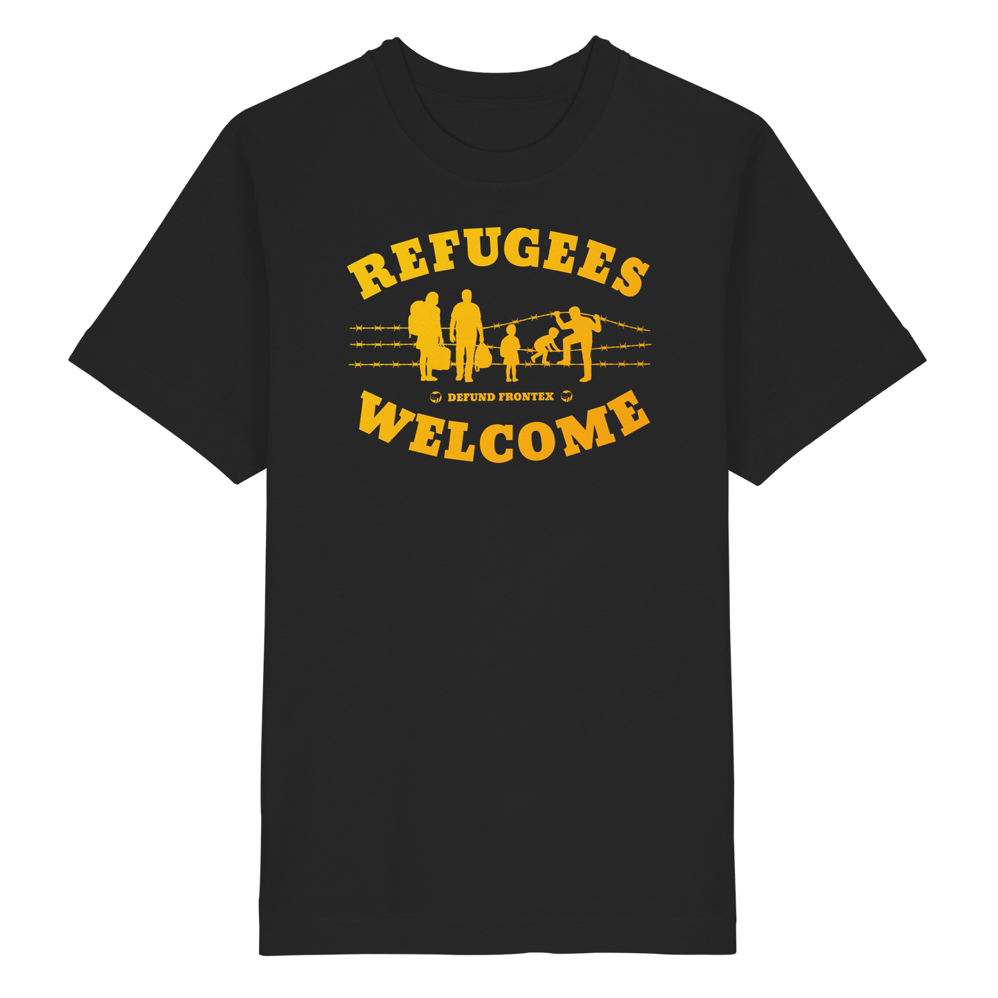 Refugees Welcome on land (Gelb-Orange) - Oversized T-Shirt