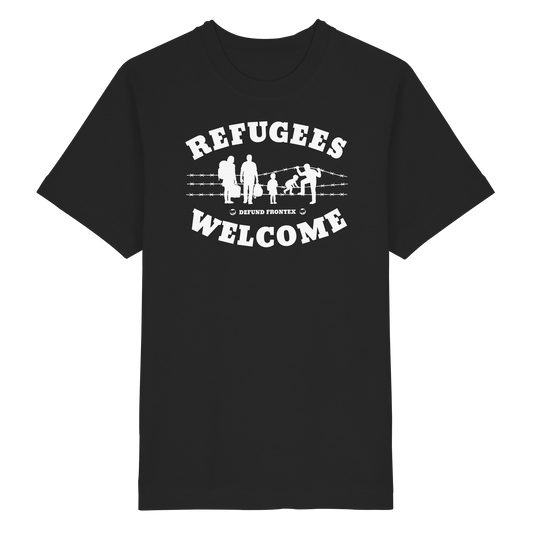 Refugees Welcome on land (Weiß) - Oversized T-Shirt