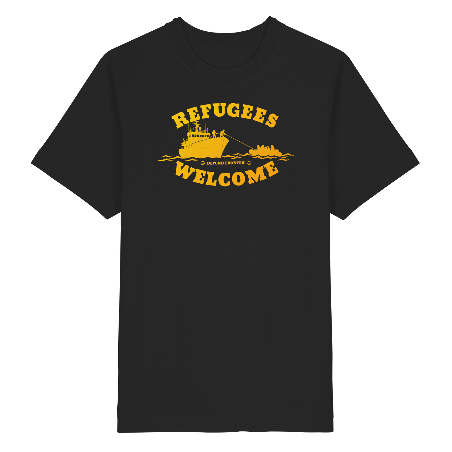 Refugees Welcome at sea (Gelb-Orange) - Oversized T-Shirt
